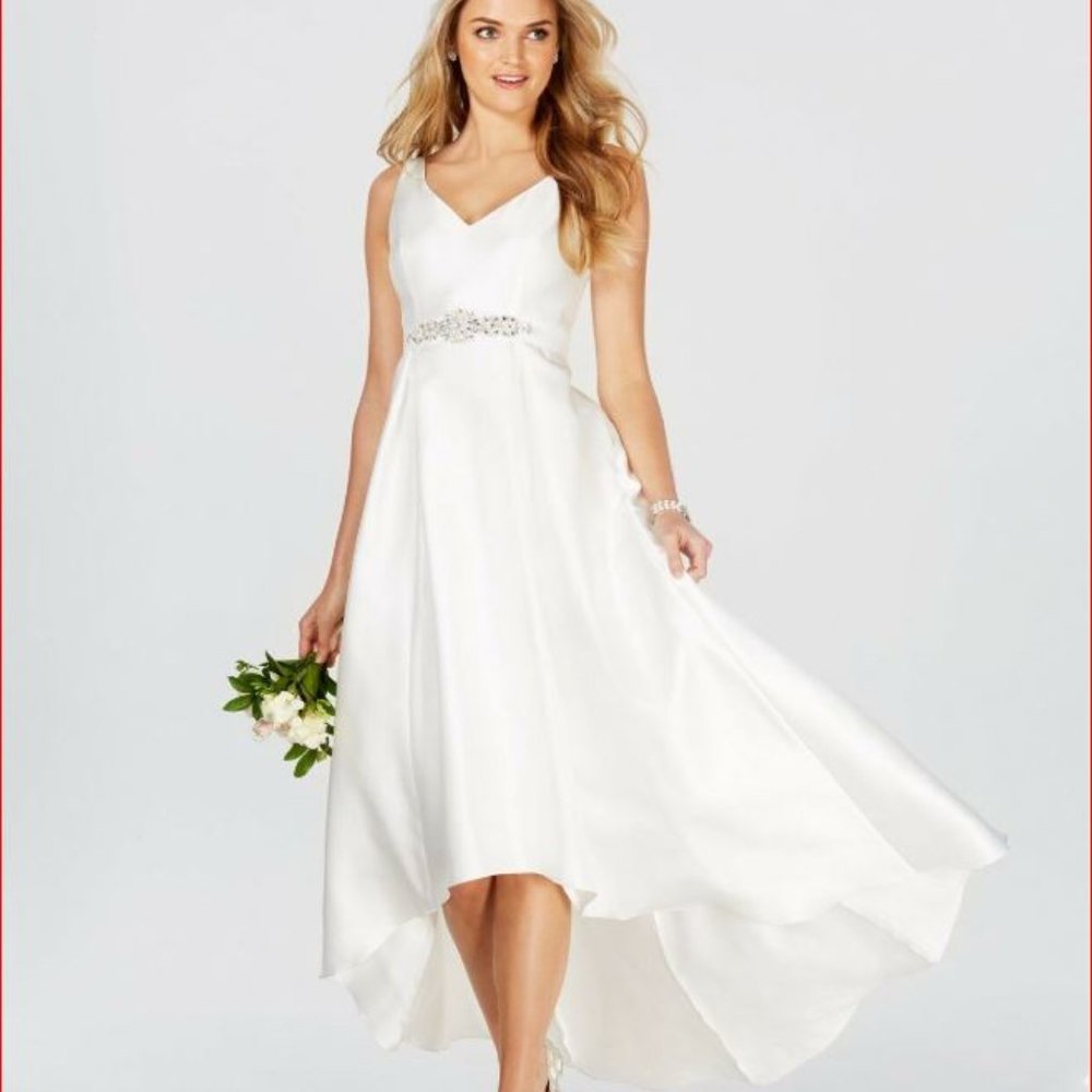 Lovely Adrianna Papell Hi-Low Wedding Dress size 8